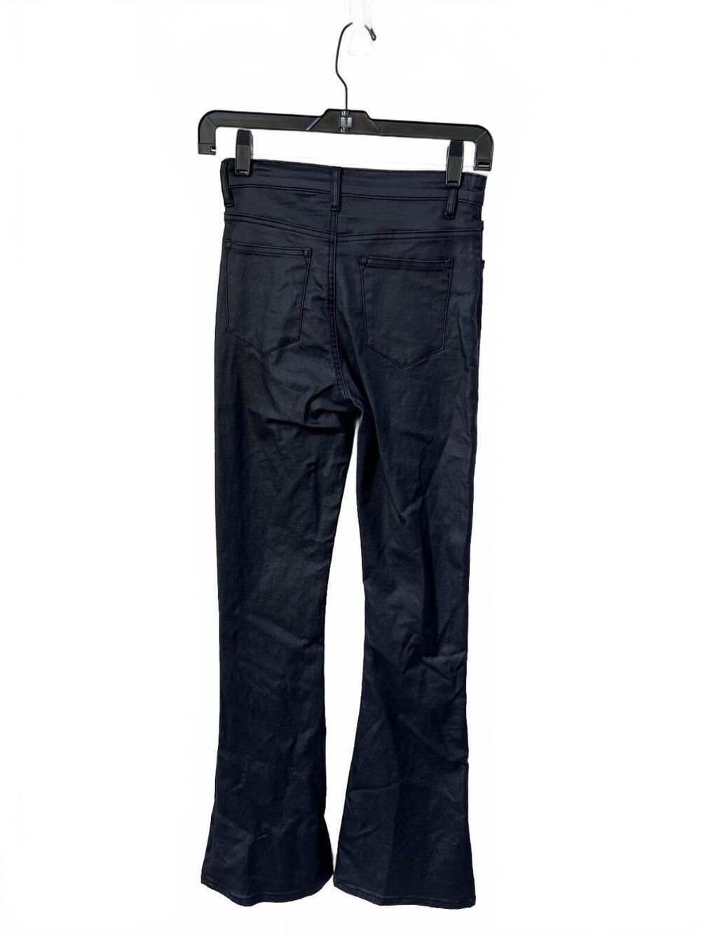 Edikted Tight Matte Black High Waist Flared Pants Moto Goth Skinny Size Small - Picture 3 of 3